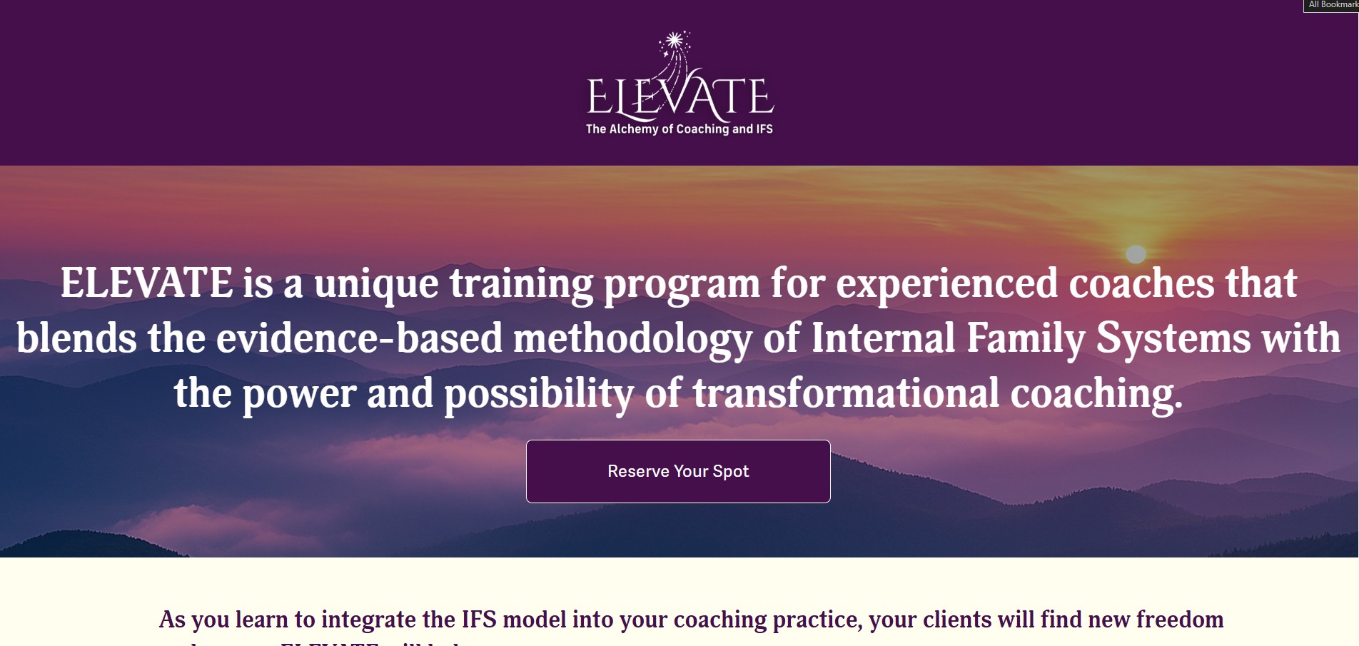 ELEVATE IFS Coaching website