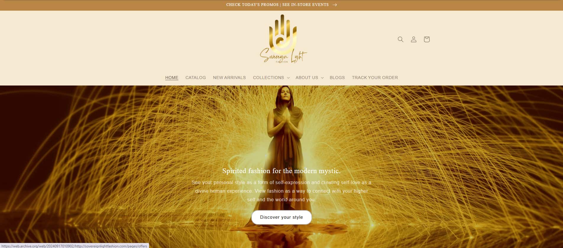 Sovereign Light Fashion website